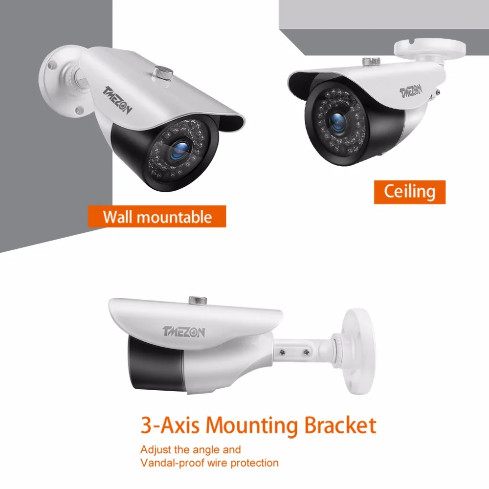 Tmezon HD AHD 1080P DVR NVR HVR домашняя система видеонаблюдения 8 шт. Bullet 2.0MP камера Открытый