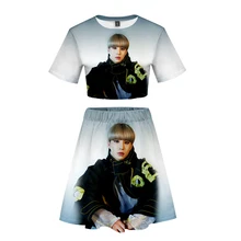 NCT127 костюм с короткой юбкой,, 2 футболки с короткими рукавами и Дорис, костюм с платьем, комплект из двух предметов, высокое качество, повседневный комплект Kpop