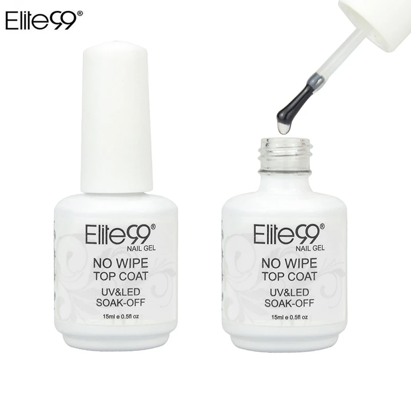 

Elite99 Gel Polish No Wipe Top Coat UV LED Gel Polish Sealer Nail Art Salon Shiny Transparent No Cleaning Nail Polish 15ml
