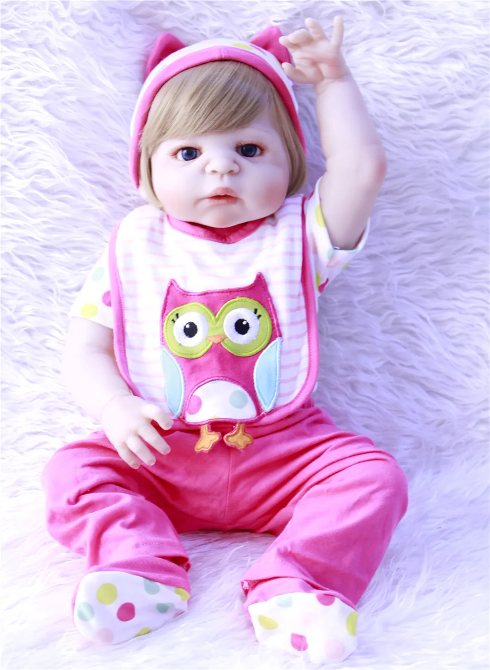 22 &quotreborn Baby Doll блонд кукла принцесса для девочек 55 см полный Силиконовый младенец