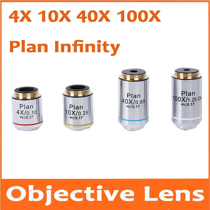 4X 10X 40X 100X 20X 60X Infinity Plan Achromatic Objective Lens Educational Olympus Biomicroscope Biological Microscope 20.2mm 4X 10X 40X 100X 20X 60X Infinity Plan Achromatic Objective Lens Educational Olympus Biomicroscope Biological Microscope 20.2mm