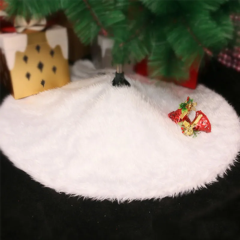 Белая плюшевая Рождественская елка, Новогоднее украшение для дома, длинная меховая юбка, домашний декор, коврик под елку, Navidad Noel, снеговик