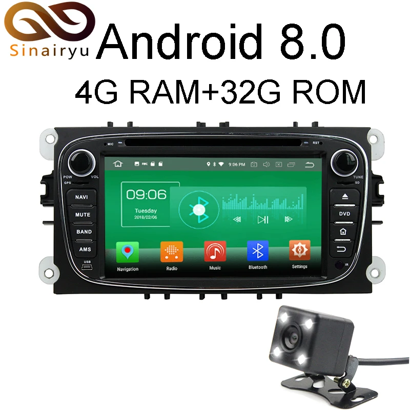 Sinairyu 4GB RAM Android 8 0 Octa 8 Core Car DVD Player font b GPS b