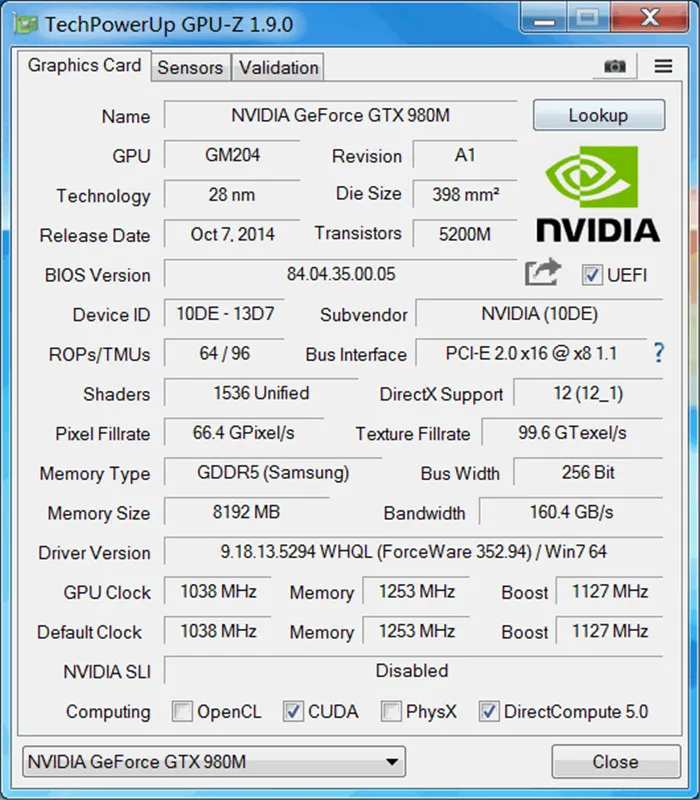GPU-Z 980M