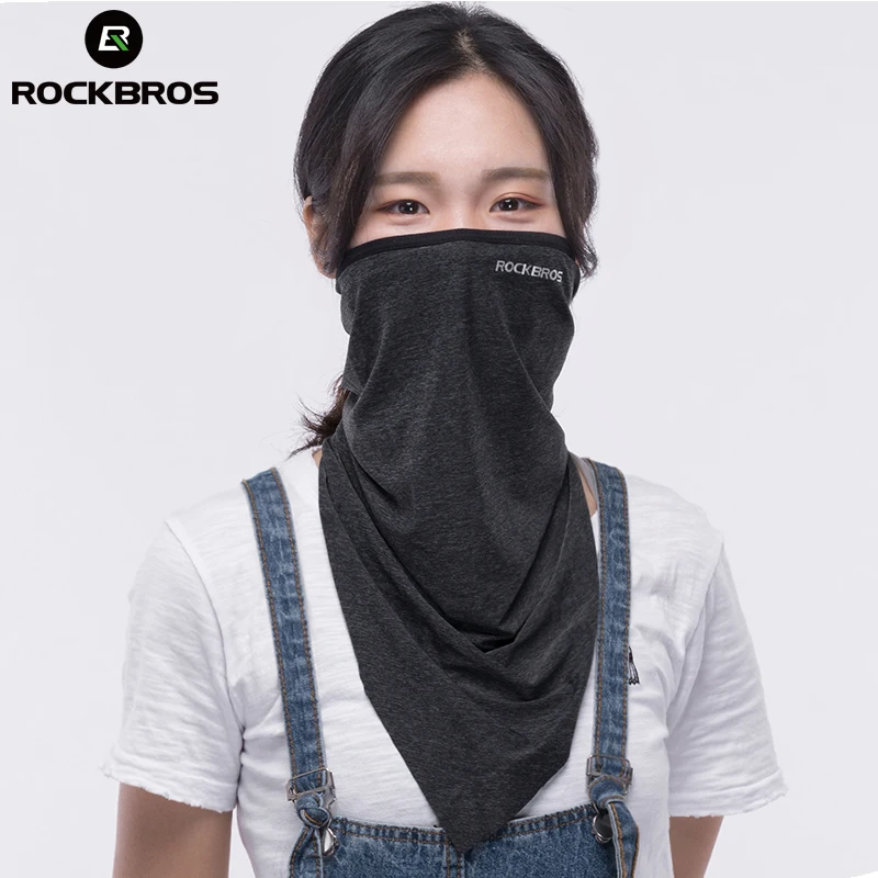 ROCKBROS Triangle Sport Scarves Ice Fabric Hiking Scarves Breathable Cycling Bicycle Bandanas Face Mask Camping Runing Headband