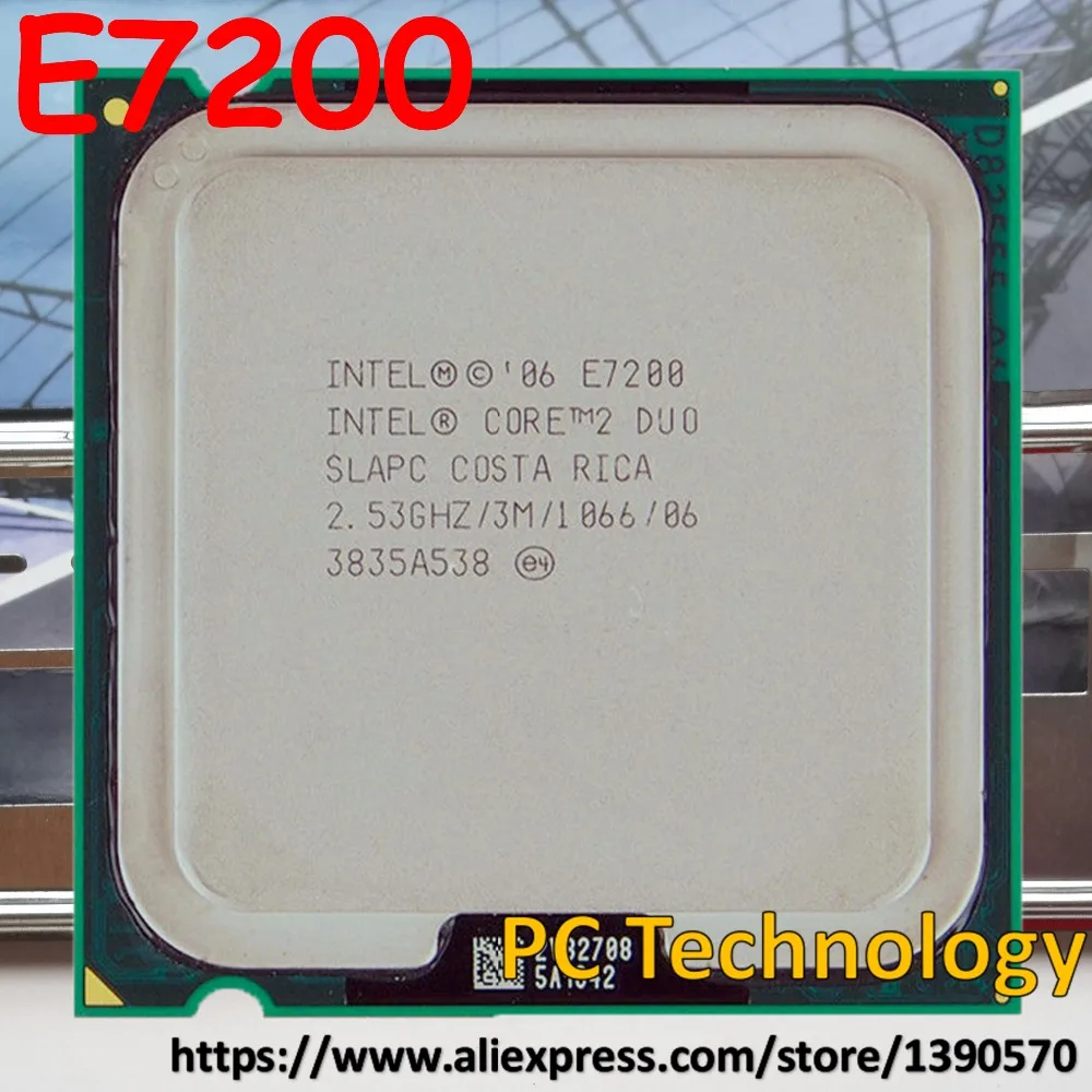 

Original Intel Core 2 Duo E7200 CPU 3M Cache, 2.53GHz, 1066MHz Desktop processor Free shipping ship out within 1day