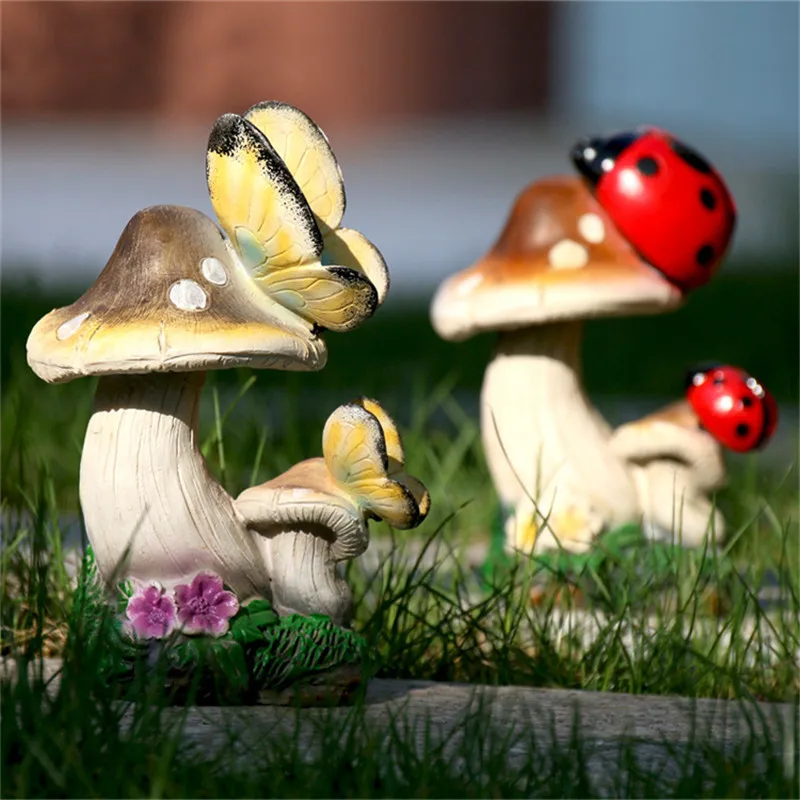 

Nice Garden Decoration Outdoor Mushroom Statues Sculptures Decorative Outdoor Garden Art Figurine Lanscape Decor