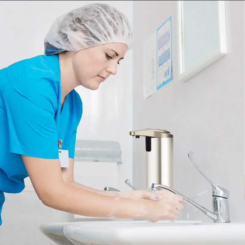 

Automatic Liquid Soap Dispenser Stainless Steel Motion Sensor Handfree liquid Soap Sanitizer Dispenser for Kitchen Bath Washroom