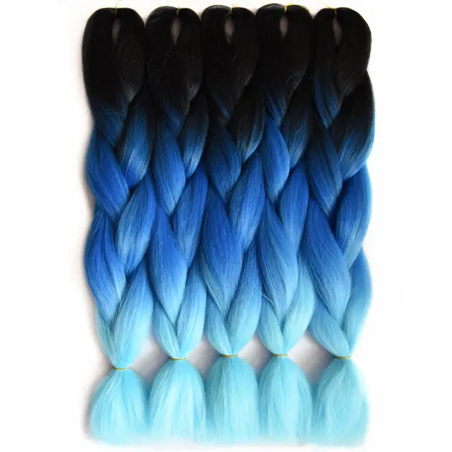 Feilimei Three/Two Tone Colored Crochet Braids Kanekalon Hair 24(60cm) 100g/pc Synthetic Ombre Jumbo Braiding Hair Extensions -