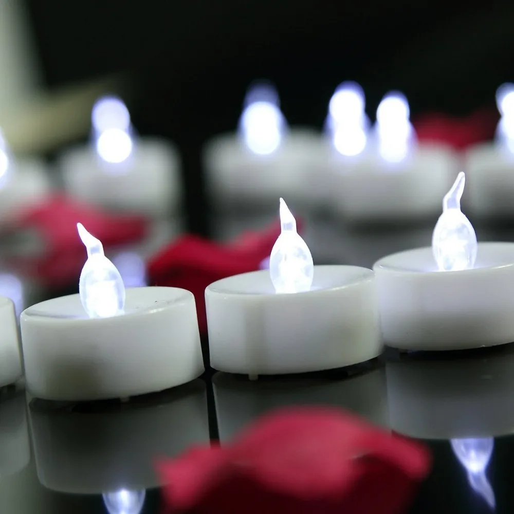 60 шт./лот Белый светодиодный свечи романтический беспламенного свет свечей для Свадебная вечеринка украшение праздника