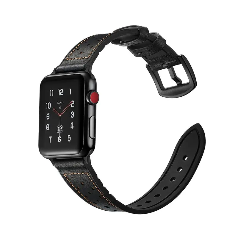 YOOSIDE натуральная кожа и силиконовые часы Группа ремешок для Apple Watch Series 3/2/1 42 мм 38 мм Замена браслет Ремешки