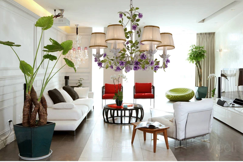 Luzes de Iluminação para Sala Luxo Rústico Rural Europeu Jardim Folha Flor Hotel Lobby Quarto Lustre Gotas Estar 15 hotel lobby quarto lustre gotas luzes de iluminação para sala estar