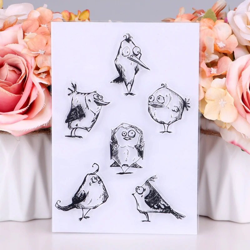 

Animal/bird Transparent Rubber Silicone Clear Stamps for Tampons Seal Background Collage Stamp Holiday card Card Making Diy