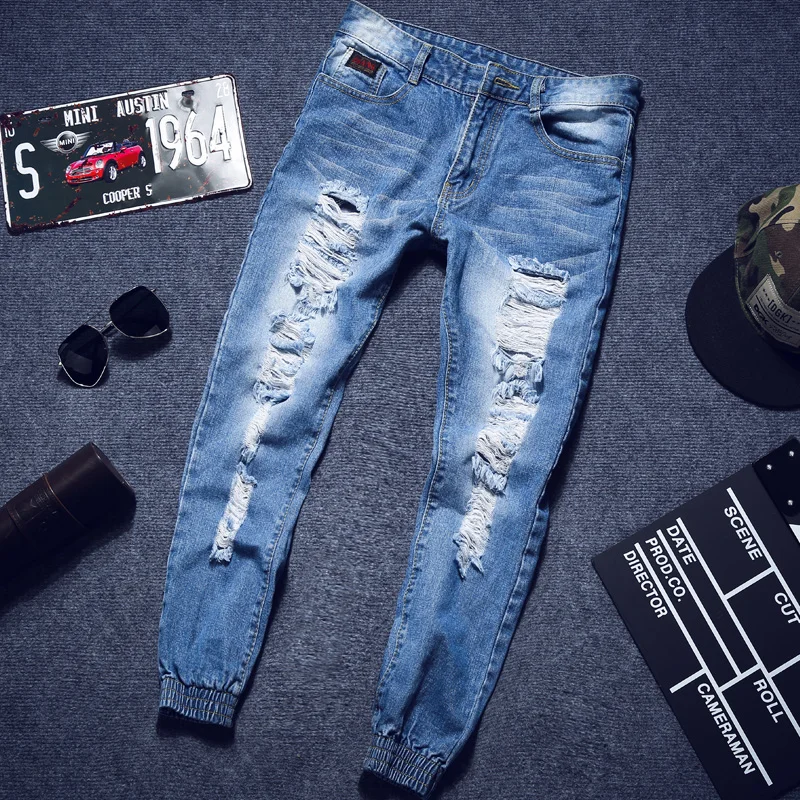 ripped jeans joggers mens