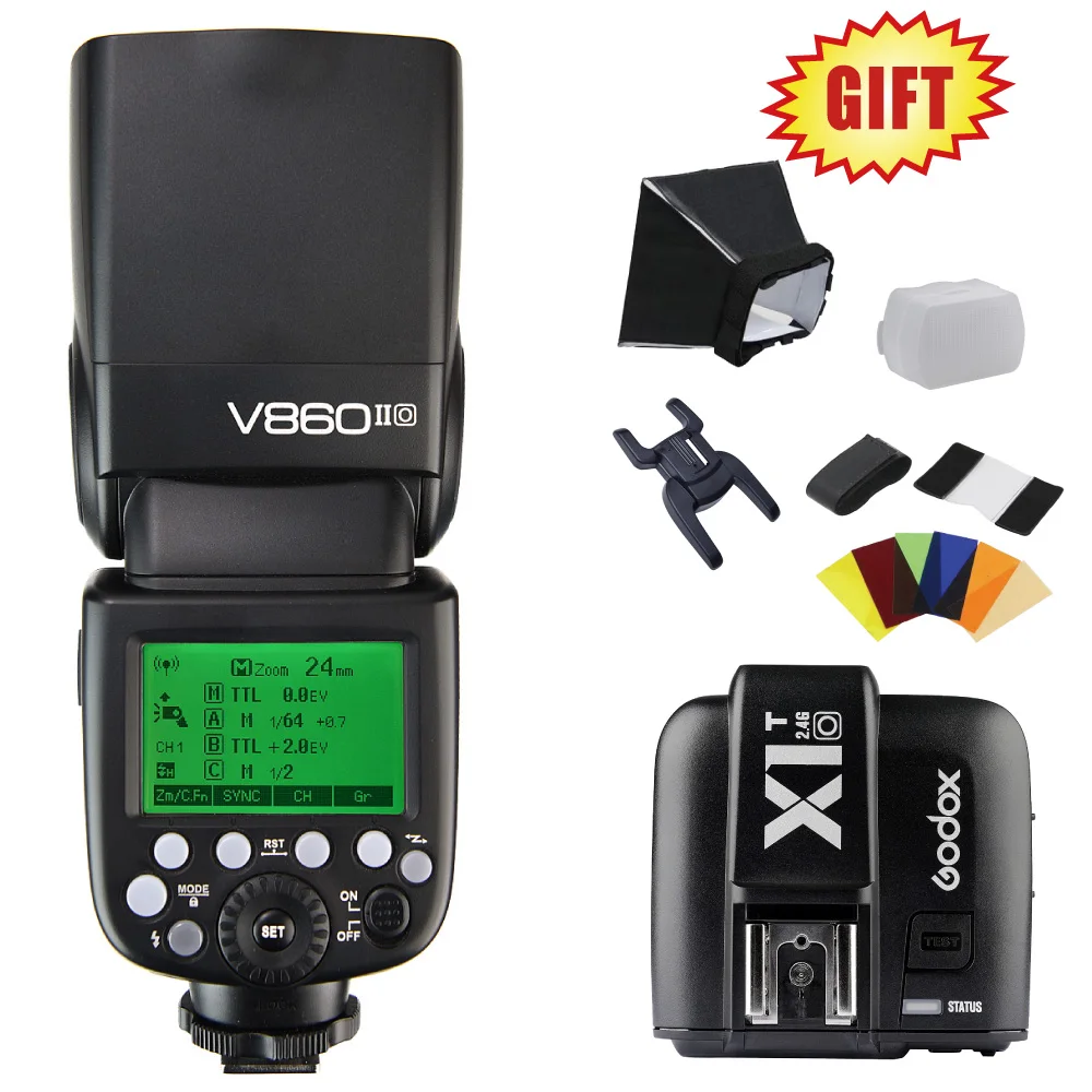 

Godox V860II-O TTL 2.4G Li-ion Flash Light + X1T-O Trigger for Olympus Panasonic