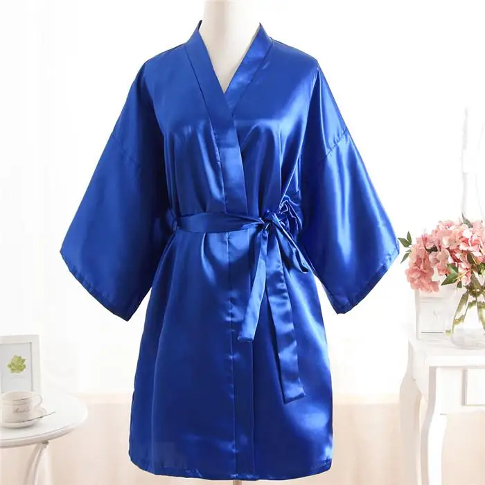 Один размер Женское ночное белье розовая невеста "Подружка невесты" свадебное платье Новое кимоно халат вискоза Ночная сорочка, ночное платье леди подарок - Цвет: Blue B