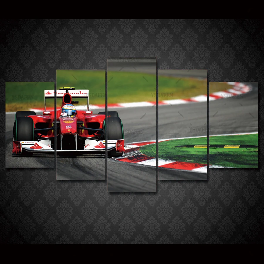 HD Printed F1 car Group Painting wall art Canvas Print room decor print