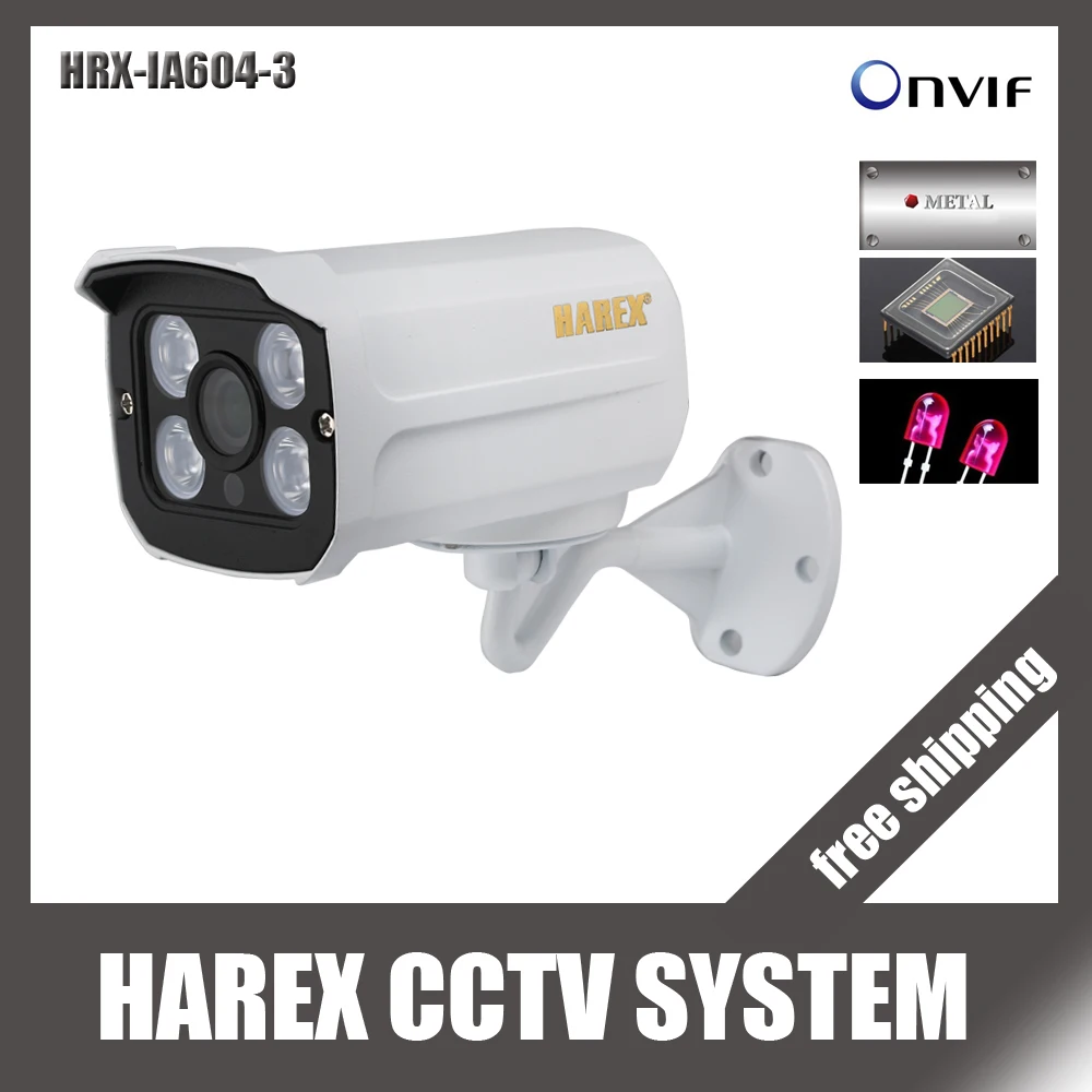 OV4689+HI3516D 3MP IP Camera with 4pcs array leds ONVIF Aluminum Metal Waterproof Outdoor POE / Audio