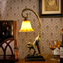 Обезьяна кровать-освещение модные современные прикроватные роскошный американский стиль настольная лампа e27