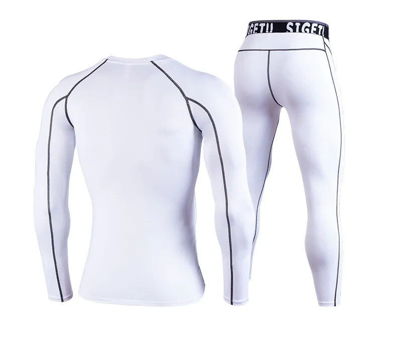 Man Compression Sports Suit Quick drying Perspiration Fitness Training MMA Kit rashguard Male Sportswear Jogging Running Clothes (22)