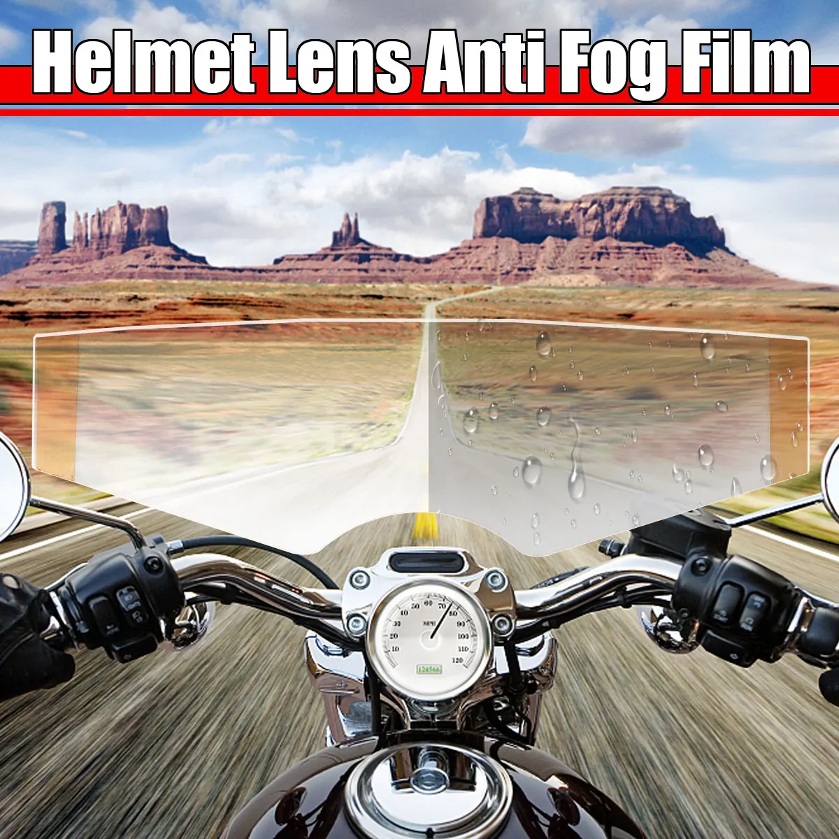 

Motorcycle Universal Clear Helmet Shield Visor Insert Lens Anti Fog UV Film