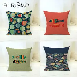 BLRISUP красочные рыбы узор Подушка для дивана Бросьте наволочку декоративные наволочки для дома 45х45 см квадратный наволочка для подушки