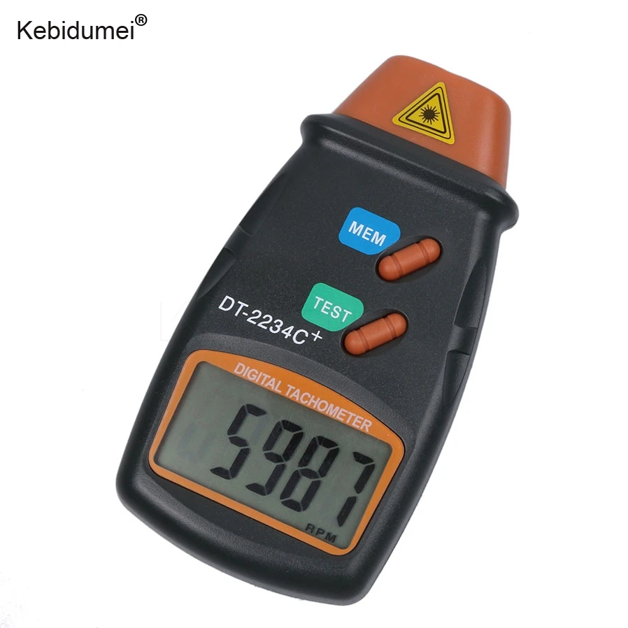 Kebidumei Portable Digital Laser Photo Tachometer Handheld Non Contact Tach Tool Digital Laser