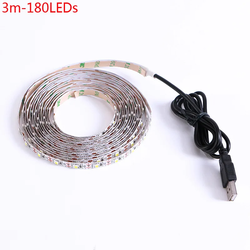 USB кабель питания DC5V 50 см 1 м 2 м 3 м 4 м 5 м светодиодный светильник SMD3528 гибкая не водонепроницаемая внутренняя полоса для ТВ фоновый светильник ing