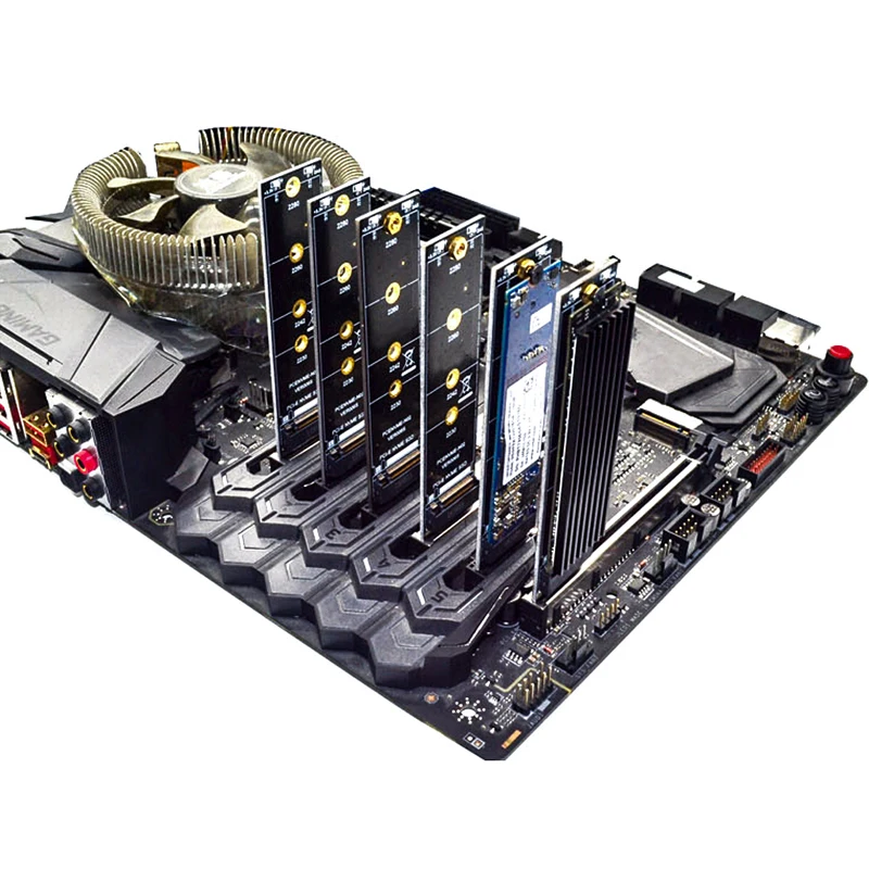 Адаптер PCIE M2 NVMe SSD X1 Raiser PCI E Express M Соединитель в форме ключа поддерживает 2230 2242 2260