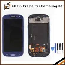 LCD display for Samsung Galaxy S3 i9300 i9305 i747 i535 LCD screen touch digitizer frame home button assembly repair blue white