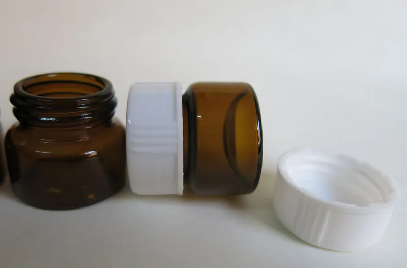 100 x 5ml 5cc 5g 1 6oz Amber Glass Cosmetic Container Glass Jar Packaging Cute Mini 4