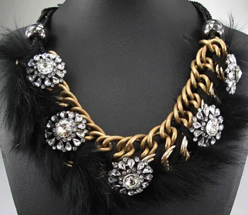 

New Design Lady Bib Statement inspiration clear pendant J&C necklace collar q526
