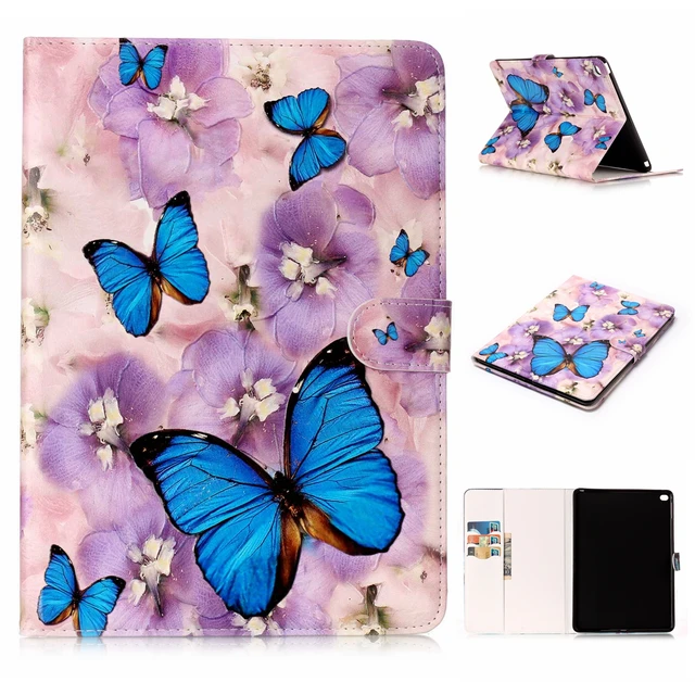 For Apple ipad 9.7 2017 Butterfly Flip PU Leather Cover Case For iPad