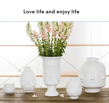

Home decoration vase creative design vase Nordic style ceramic jewelry table flower face aromatherapy candle cup fashion