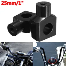 2pcs Black Aluminum Universal Motorcycle 25mm 1" Handlebar Risers Clamp For Harley for Suzuki for Yamaha