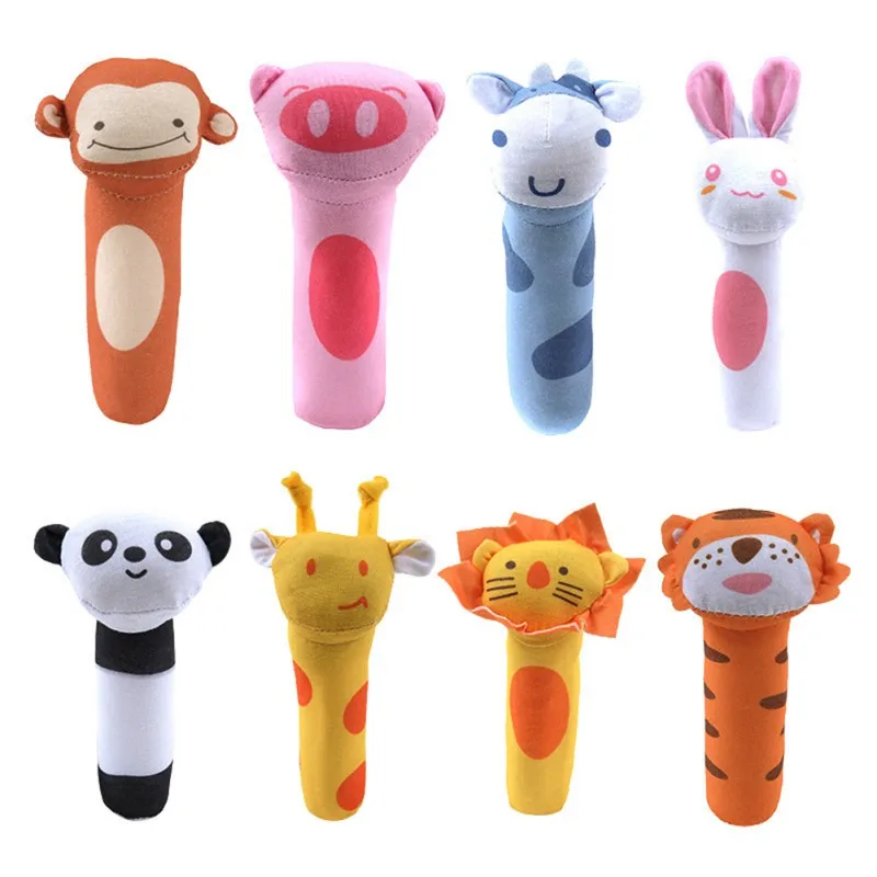 

Cute Animal Soft Hand Bells Baby Toys Baby Rattle Ring Bell Toy Newborn Infant Early Educational Doll Gifts