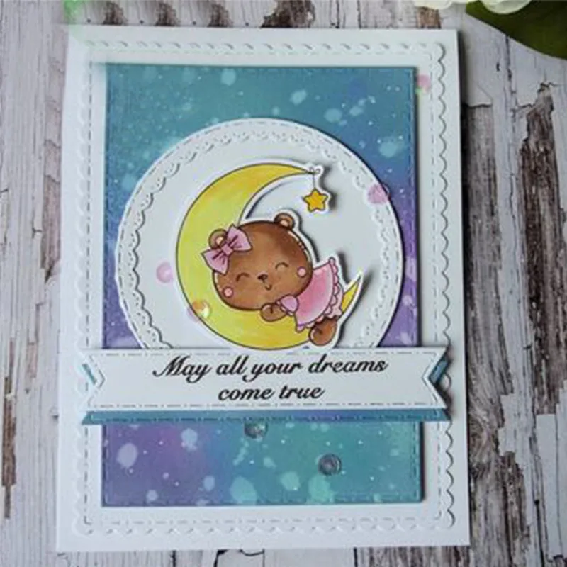 

GJCrafts Girl on The Moon Metal Cutting Dies Stencils for DIY Scrapbook Card Decorative Craft Dies Embossing New Dies for 2019