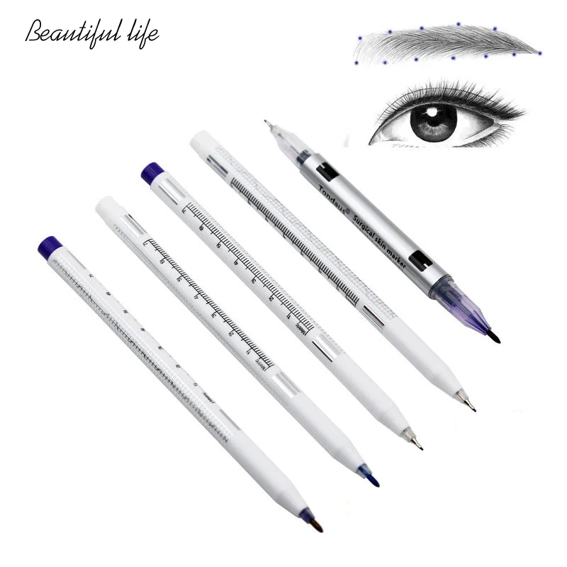 

1 pcs surgical skin marker medical marker tattoo with ruler marking tool tattoo eyebrow tattoo permanent tattoo surgical marker
