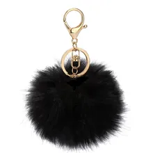 18 color trinket Keychain pompons keychains fake fur Keychain pompom pumpon chik Keychain fur llaveros pompom llaveros mujer