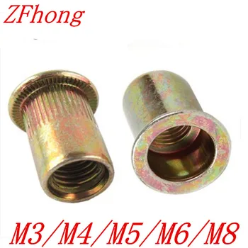 

20pcs/lot M3 M4 M5 M6 M8 Flat Head blind insert nut Steel With Zinc Rivet Nut