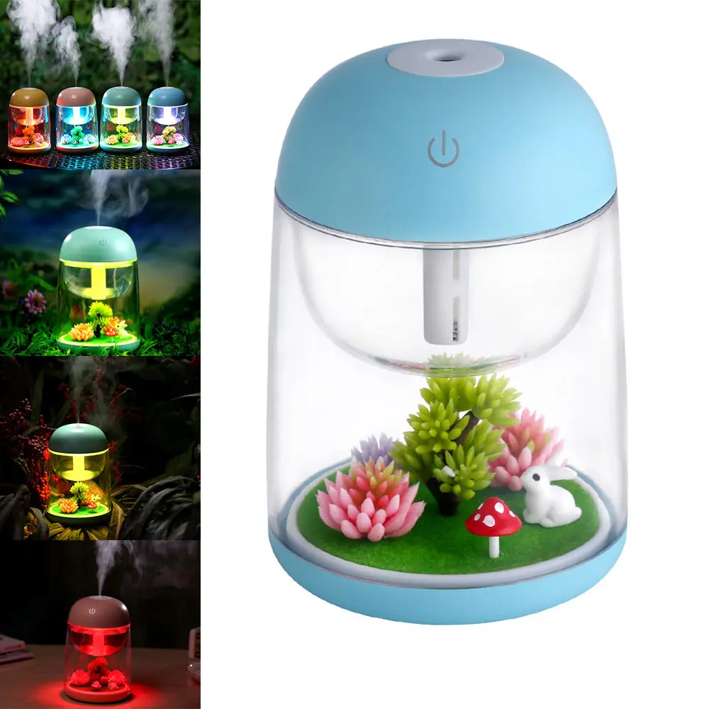 

Cute USB Air Humidifier Micro Landscape Home Office Decor Car Diffuser Purifier Night Light Atomizer Ultrasonic Mist Maker HY99