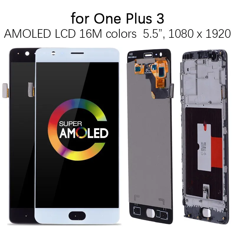 T PARTS AMOLED оригинальный Дисплей для OnePlus 3 Сенсорный экран с рамкой Oneplus ЖК дисплей