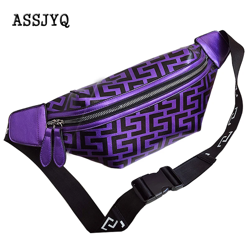 

New Women waist bags fashion fanny packs labyrinth Messenger bag waterproof Waist pack belt bag Lady hip PU wallet Crossbody