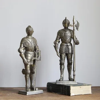 

Roman Warrior European Soldier Retro Creative Decoration Sculpture Artwork Crafts Bar Club Soft Decorations