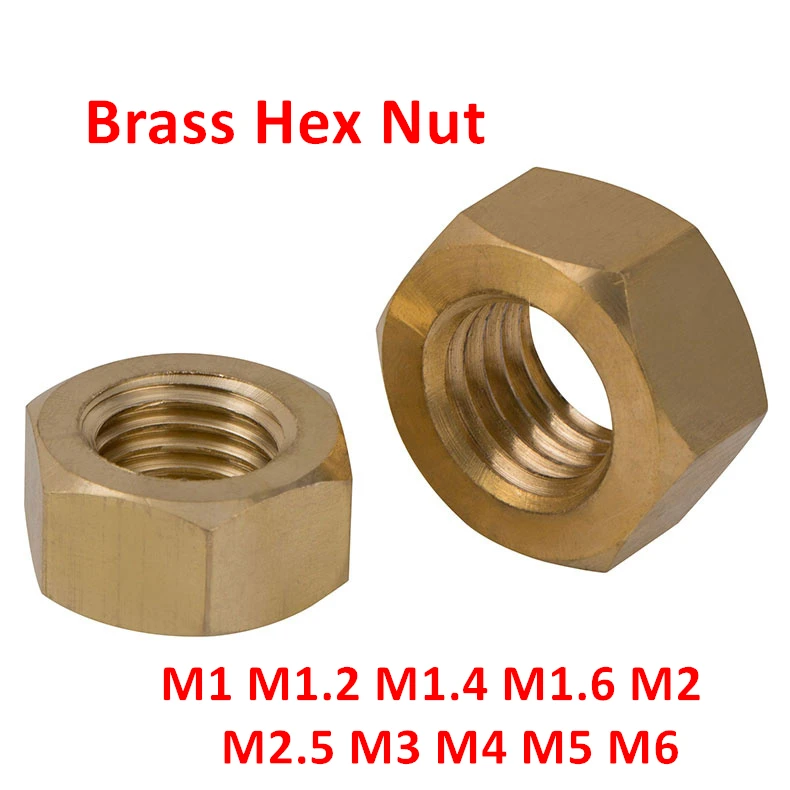 25 Sechskantmuttern DIN 934 M 6 M6 Messing Muttern