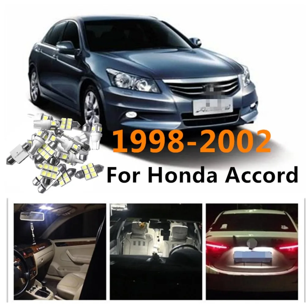 CIRCULAR 7pcs White LED Light Bulbs Interior Package Kit For Honda