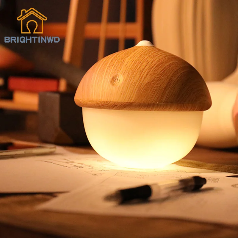 

BRIGHTINWD USB Charging LED Night Light Eye Mushroom Lamp Christmas Bedroom Night Light Touch Three Speed Control Lamps