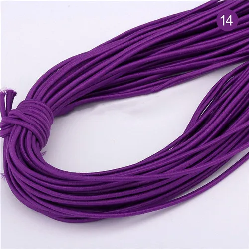 14 Purple 2 мм цветная Высококачественная круглая эластичная повязка круглая эластичная канатная Резиновая лента эластичная линия DIY Швейные аксессуары 5 метров - Цвет: 14 Purple