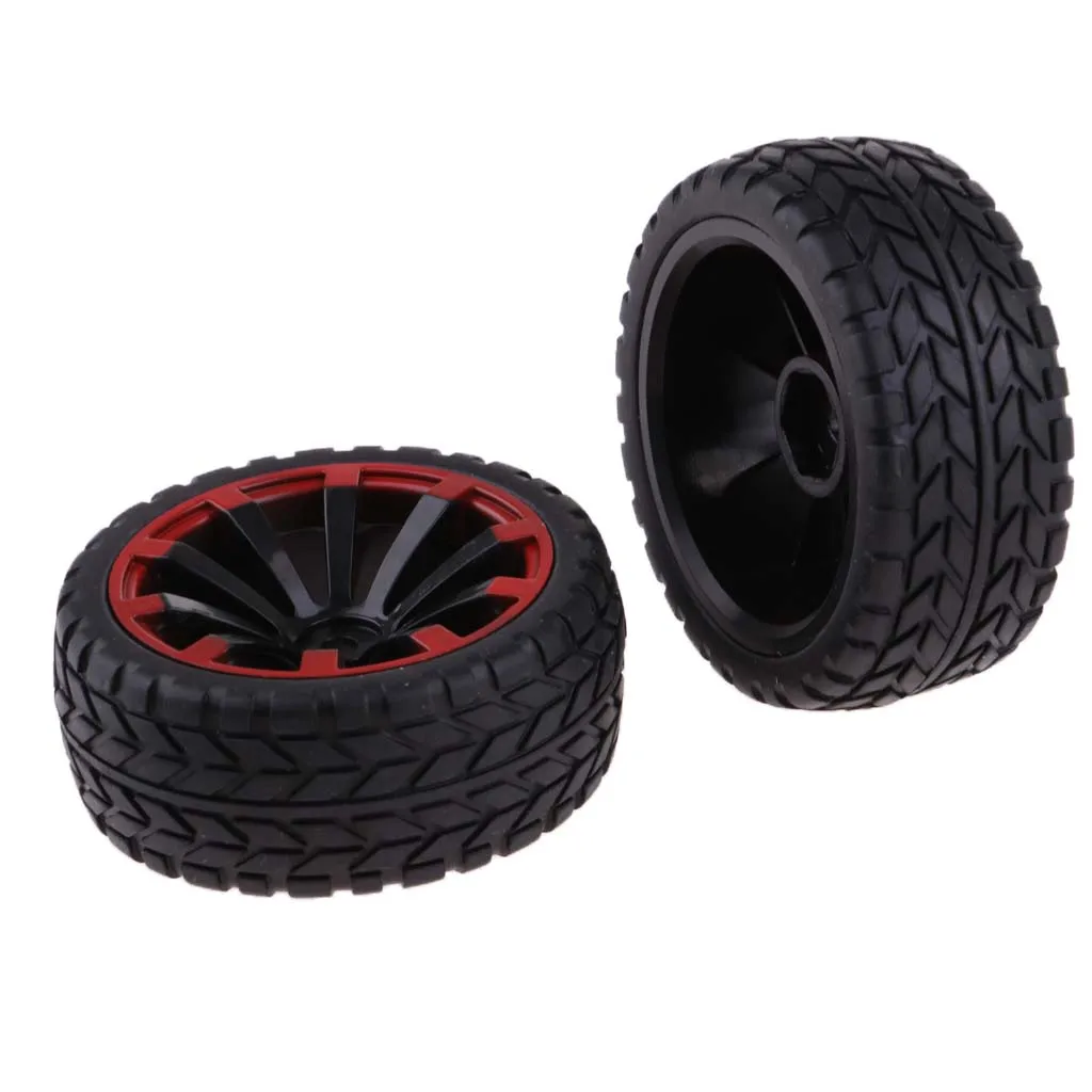 4Pcs Rubber RC Racing Car Tires Tyres &Wheel Rim for 1/10 HSP HPI Redcat Traxxas Truck Crawler