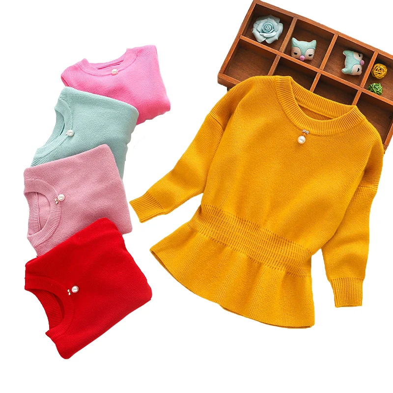 

cute sweater age for 3 - 10 yrs boys girls winter clothes 2019 spring simple thick warm knits tops school little girls sweaters